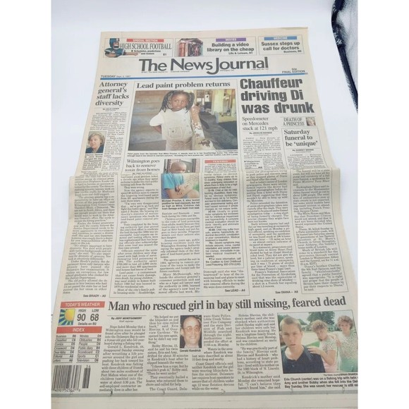 Vintage The News Journal Newspaper September 1997 Princess Diana Death Car Crash - Picture 6 of 8